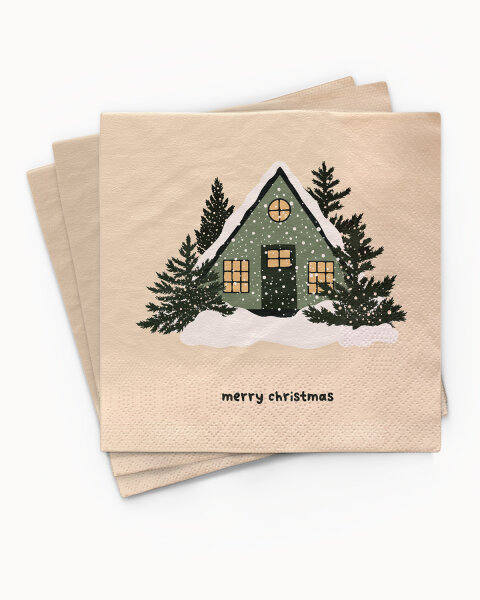Serviette - Christmas cabin
