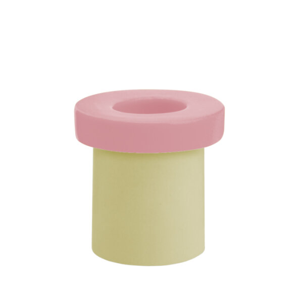 Kerzenhalter - "Pippo" in grün-rosa