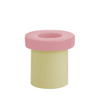 Kerzenhalter - "Pippo" in grün-rosa