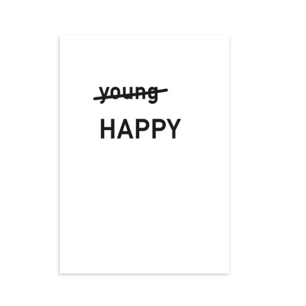 Postkarte Geburtstag "young happy"