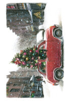 Bomo Klappkarte mit Kuvert - Weihnachtsauto