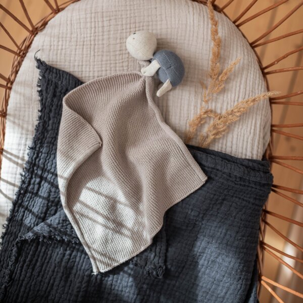 Kuscheltuch Schildkröte, creme-blau