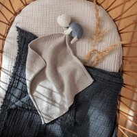 Kuscheltuch Schildkröte, creme-blau