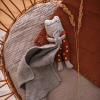Kuscheltuch mit Frosch, grau