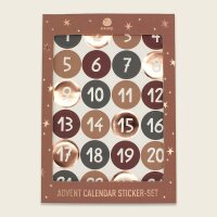 Adventskalender-Zahlensticker kupfer / weiss / rose