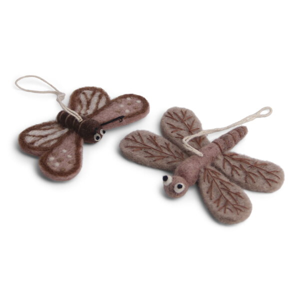 Filz Schmetterling und Libelle - 2er Set
