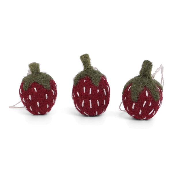 Filz - Erdbeeren - 3er Set