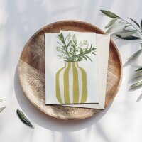 Klappkarte - "Vase gestreift" mit Umschlag