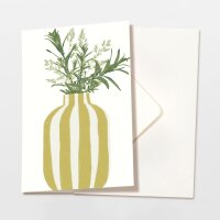 Klappkarte - "Vase gestreift" mit Umschlag