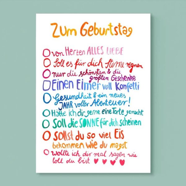 Postkarte "Geburtstagswünsche"