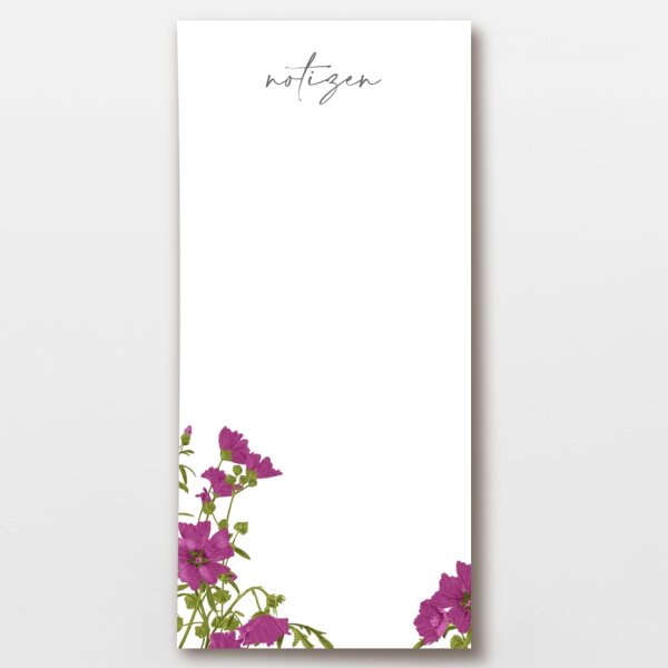 Notizblock lila Malve