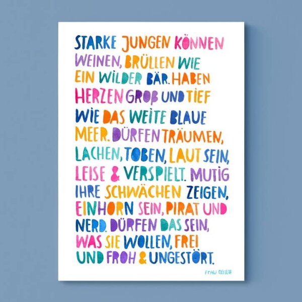 Poster "Affirmation" A4 "Starke Jungen..."