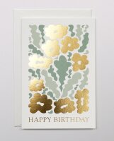 Große goldene Blumen-Geburtstagskarte