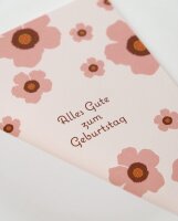 Geburtstagskarte Rosa Blumen