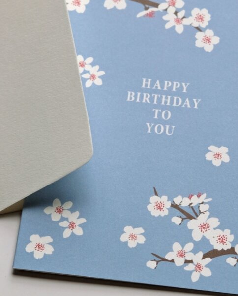 Kirschblüten-Geburtstagskarte