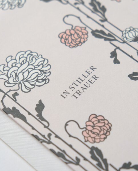 Chrysanthemen Trauerkarte/Kondolenzkarte