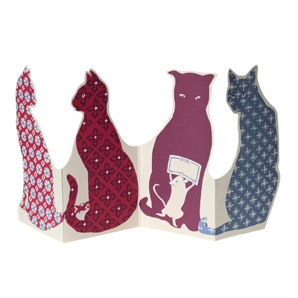 Faltkarte mit Katzenmotiv