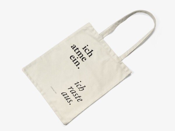 Baumwolltasche / "ich atme ein. ich raste aus."