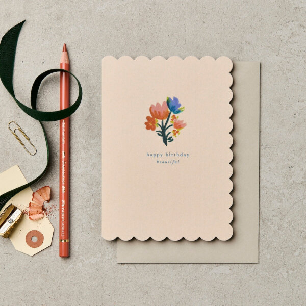 Klappkarte "happy  birthday beautiful scallop"