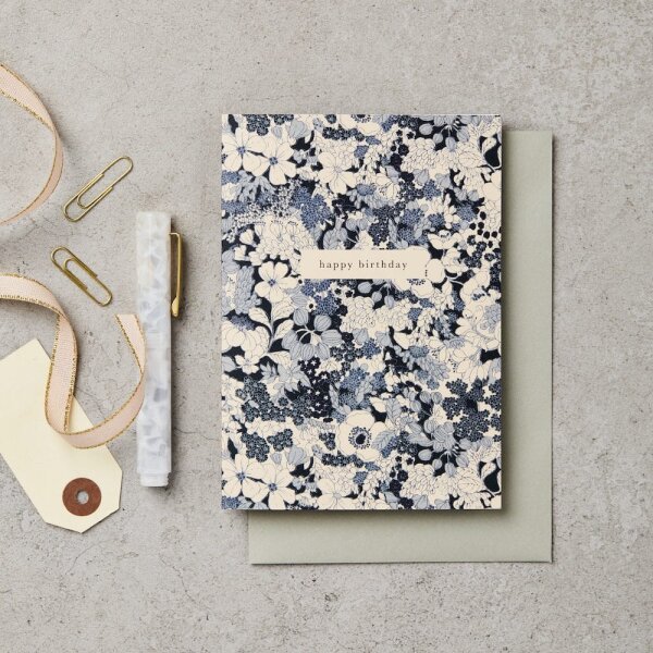 Klappkarte "happy birthday" - blau