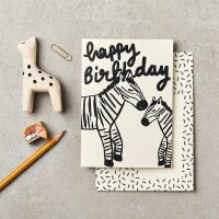 Klappkarte "happy birthday zebra"