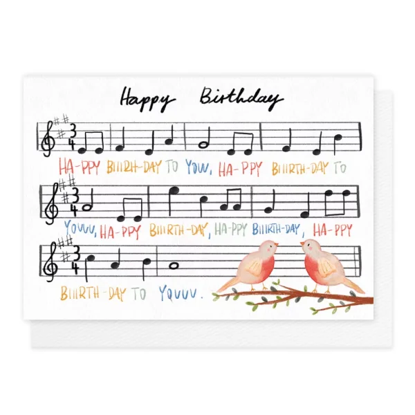 Klappkarte "Happy birthday-Noten"