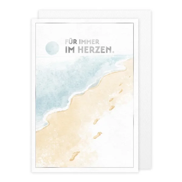 Klappkarte "Fußspuren im Sand"