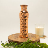 Kupfer Wasserflasche, diamantpoliert, 800 ml...