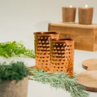 Kupfer Set aus 2 gehämmerten Bechern, je 300ml