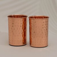 Kupfer Set aus 2 gehämmerten Bechern, je 300ml