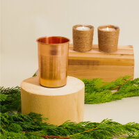 Kupfer Becher mit floralem Rand, 300 ml