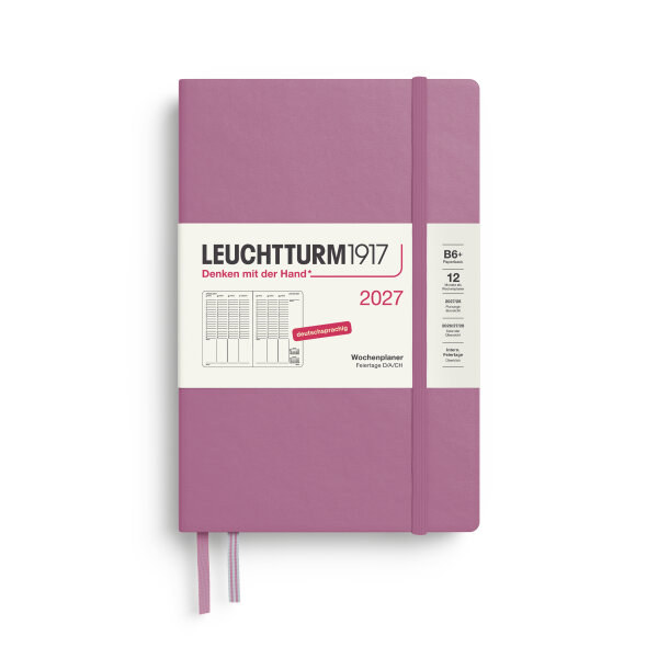 Wochenplaner Paperback B6+ 2027, Dusty Rose