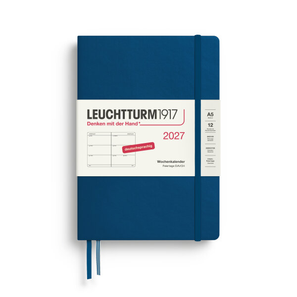 Wochenkalender Medium (A5) 2027, Indigo, Hardcover