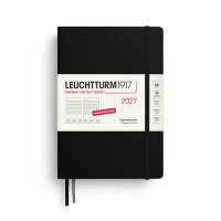 Tageskalender Medium (A5) 2027, Scharz, Hardcover
