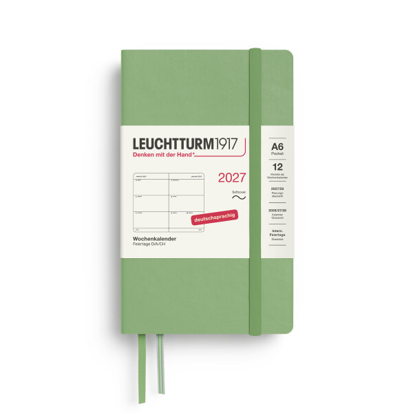 Wochenkalender Pocket (A6) 2027, Salbei, Softcover