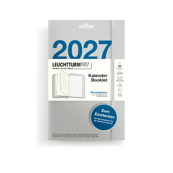 Kalender Booklet 2027, Monatsplaner, Medium (A5)