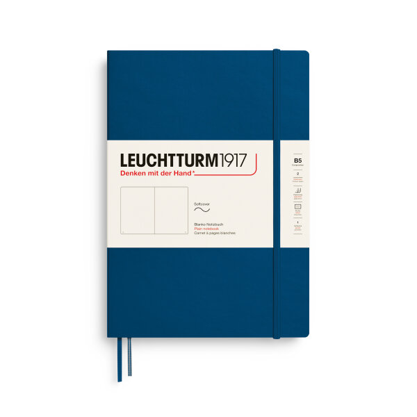 Notizbuch Composition (B5), Softcover, 123 nummerierte Seiten, Indigo, Blanko