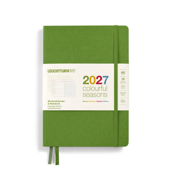 Wochenkalender & Notizbuch Dotted Medium (A5) 2027, Colourful Seasons, Spring
