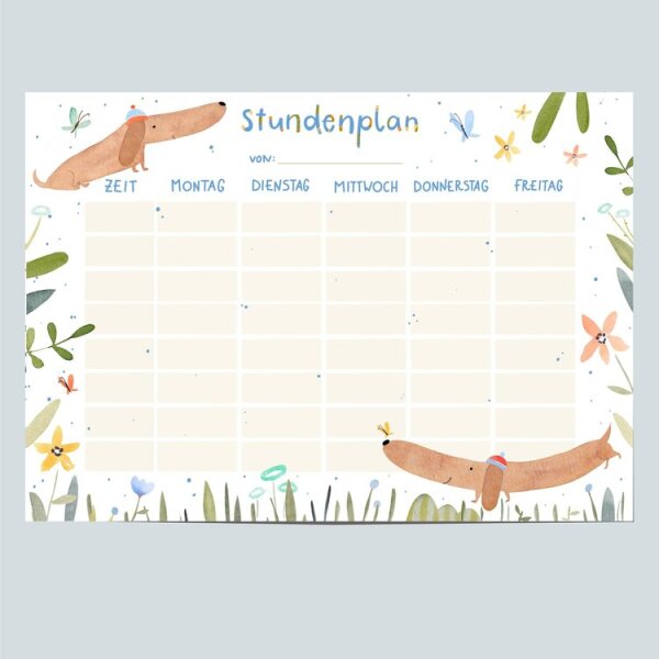 Stundenplan Dackel DIN A5 Firlefanz