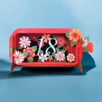 Karte - Pop up - 18. Geburtstag - Blumen