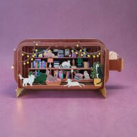 Karte - Pop up - gemütliche Katzenbibliothek