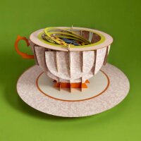 Karte - Pop up - a cup of tea - Sonnenblume