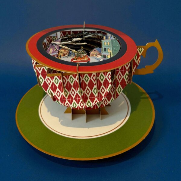 Karte - Pop up - a cup of tea - Weihnachtsdorf Tee