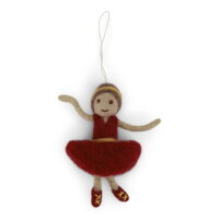 Filz -  Ballerina in rotem Kleid