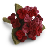Filz - Hortensie in sattem Dunkelrot