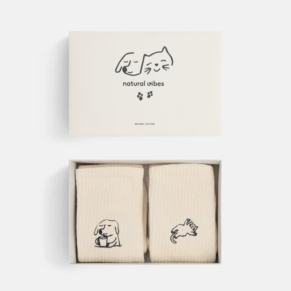 Geschenkset -cats & dogs Socken 36/40