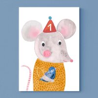 Geburtstagskarte *1. Geburtstag* mit Maus