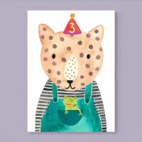 Geburtstagskarte *3. Geburtstag* mit Leopard