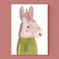 Geburtstagskarte *5. Geburtstag* mit Esel