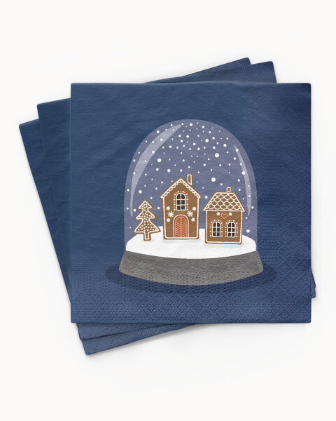 Serviette Schneekugel